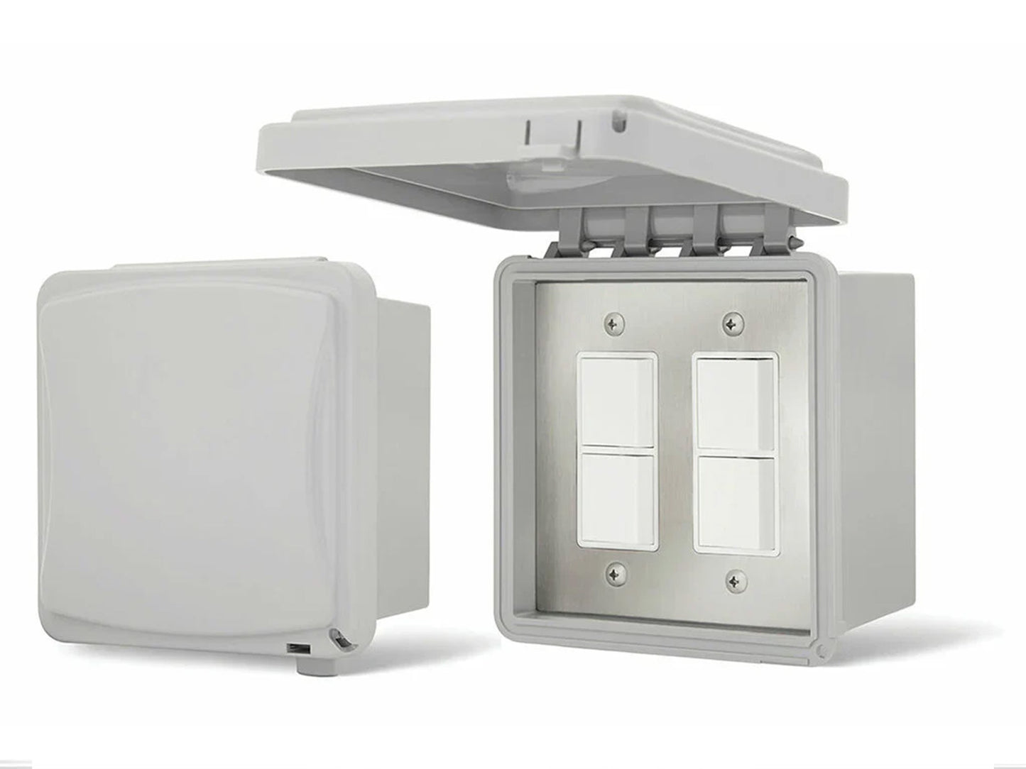 Infratech Dual Duplex Switch Surface Mount Gangbox 20 Amp Weatherproof