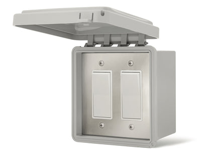 Infratech Dual On Off Switch Surface Mount Gangbox 20 Amp Weatherproof