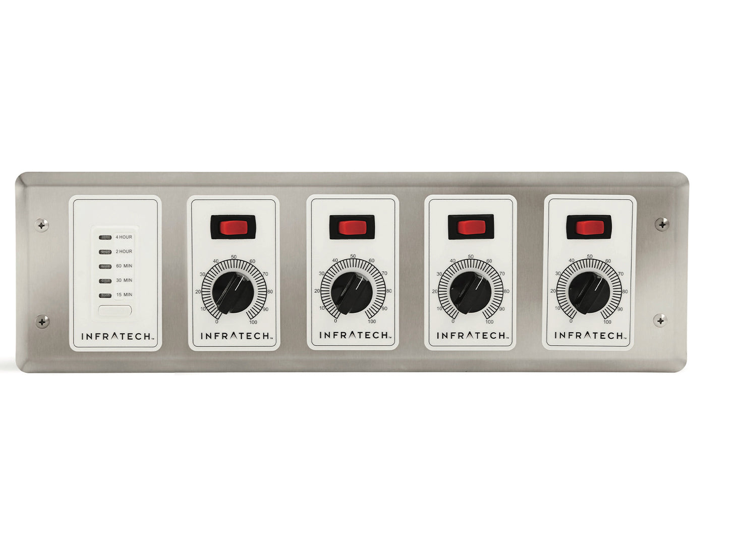 Infratech 30 4048 Solid State Control - 4 Zone Analog Control with Digital Timer - 4.5 x 18.75 x 2.5 in. - Gray Steel Color