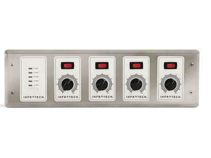 Infratech 30 4048 Solid State Control - 4 Zone Analog Control with Digital Timer - 4.5 x 18.75 x 2.5 in. - Gray Steel Color