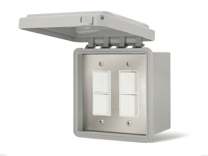 Infratech Dual Duplex Switch Surface Mount Gangbox 20 Amp Weatherproof