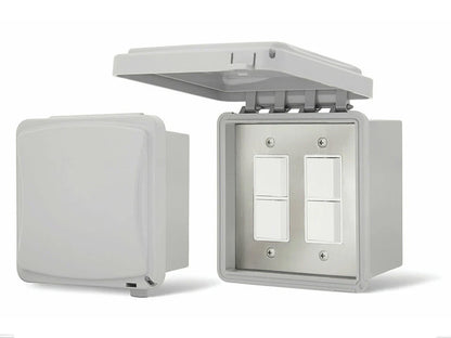 Infratech Dual Duplex Switch Surface Mount Gangbox 20 Amp Weatherproof