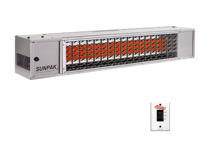 Sunpak S34S TSH 34,000 BTU Two-Stage Infrared Heater - Stainless Steel - Control Switch