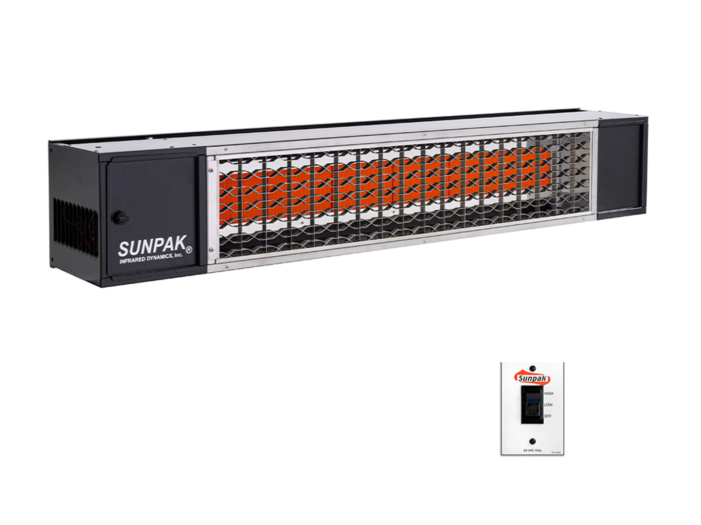 Sunpak S34B TSH 34,000 BTU 2-Stage Gas Patio Heater - Black - Control Switch